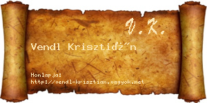 Vendl Krisztián névjegykártya